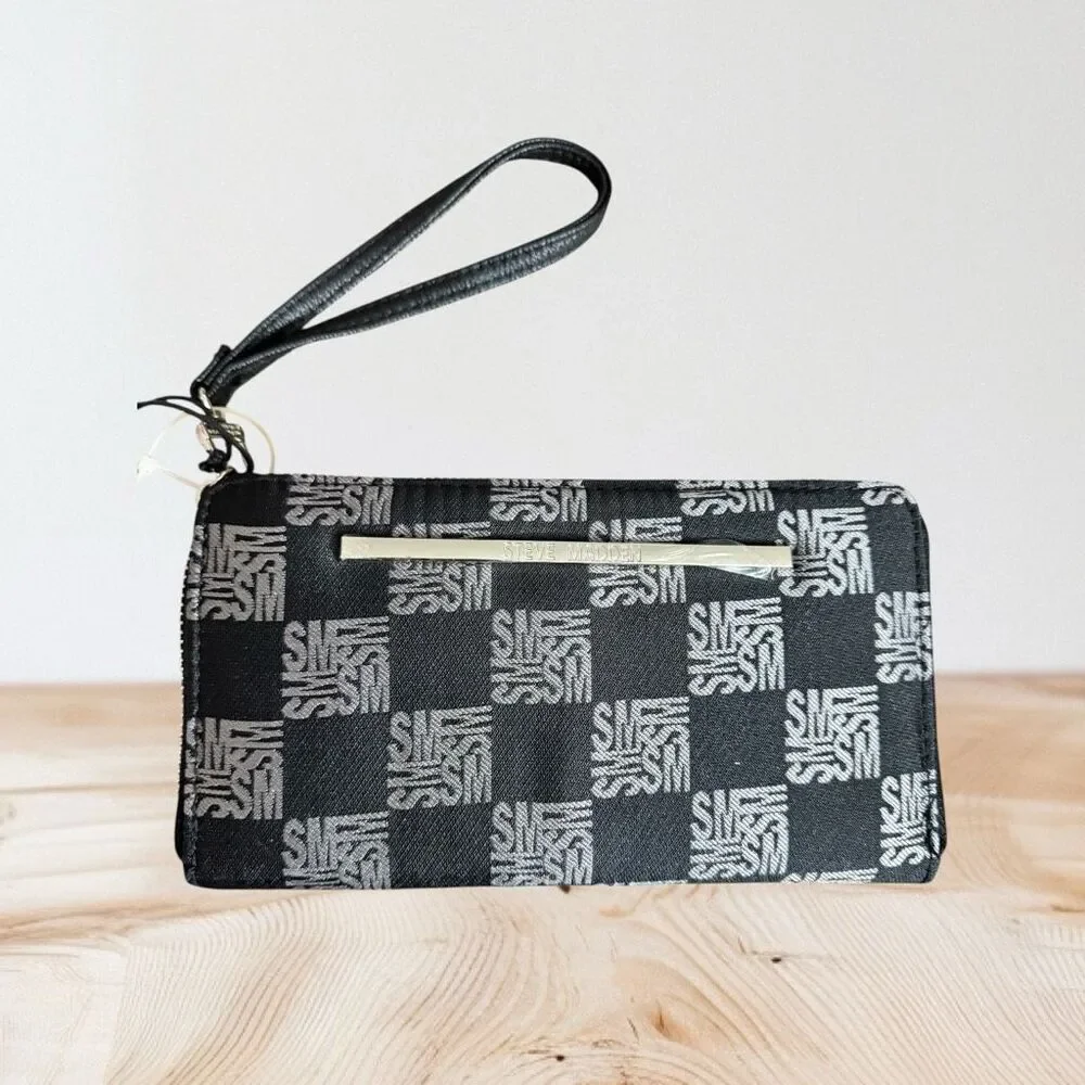 Steve Madden Zip Around Large Jacquard Wallet / NWT